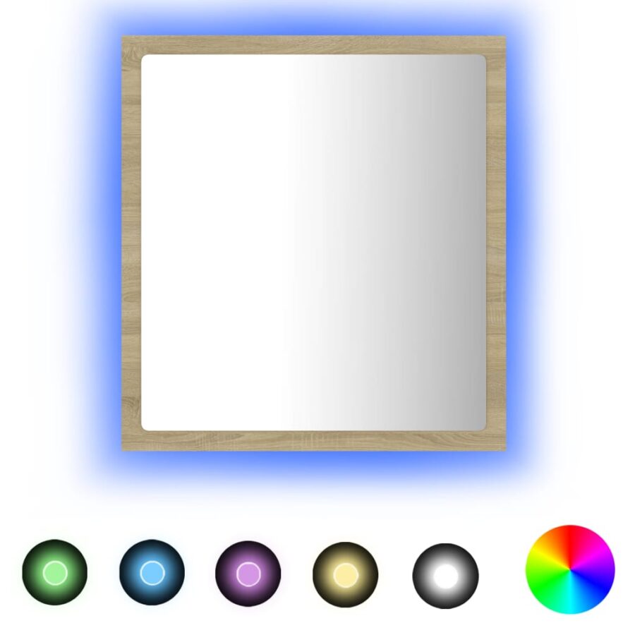 Badkamerspiegel LED 40x8,5x37 cm acryl sonoma eikenkleurig - Afbeelding 2