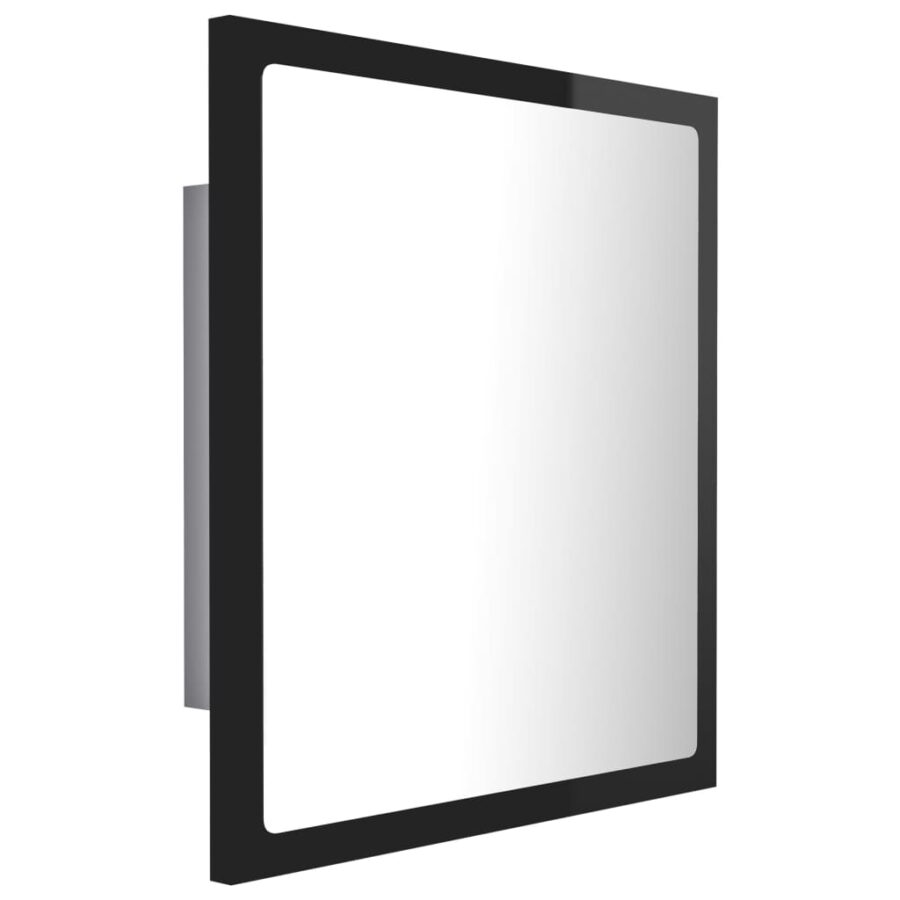 Badkamerspiegel LED 40x8,5x37 cm acryl hoogglans zwart - Afbeelding 8