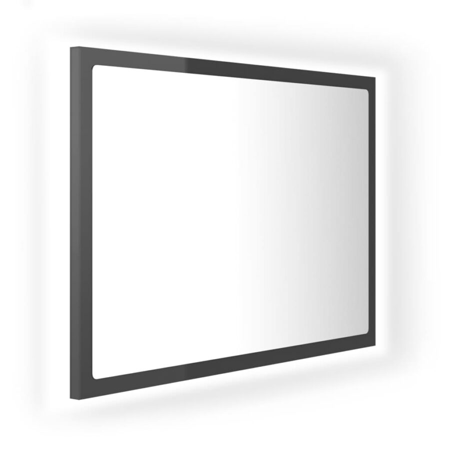 Badkamerspiegel LED 60x8,5x37 cm acryl hoogglans grijs - Afbeelding 2