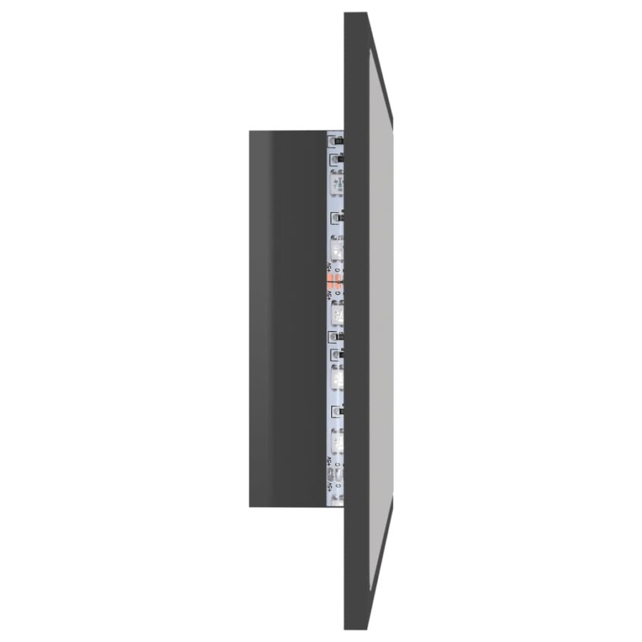 Badkamerspiegel LED 60x8,5x37 cm acryl hoogglans grijs - Afbeelding 6