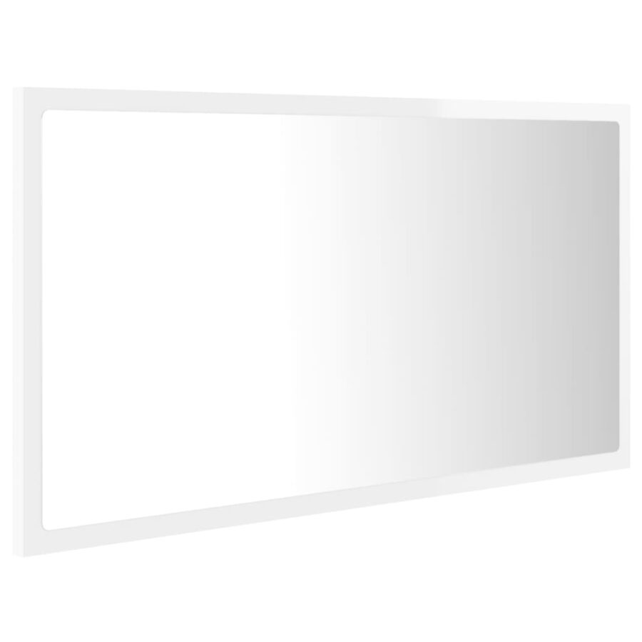 Badkamerspiegel LED 80x8,5x37 cm acryl hoogglans wit - Afbeelding 6