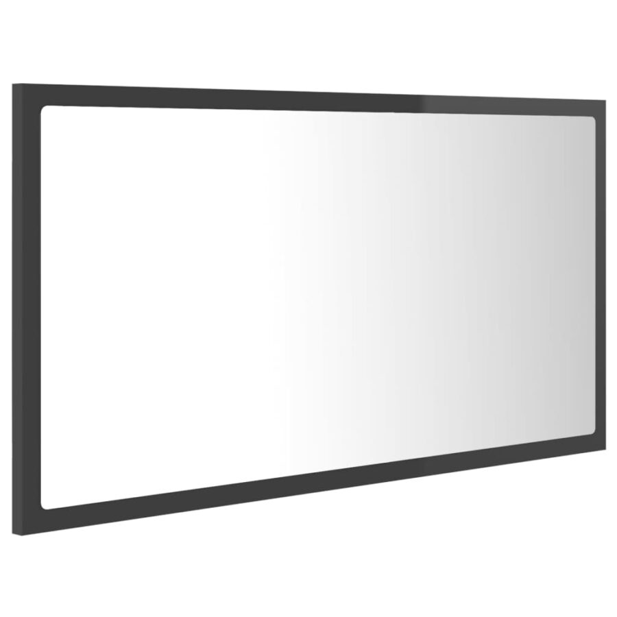 Badkamerspiegel LED 80x8,5x37 cm acryl hoogglans grijs - Afbeelding 6