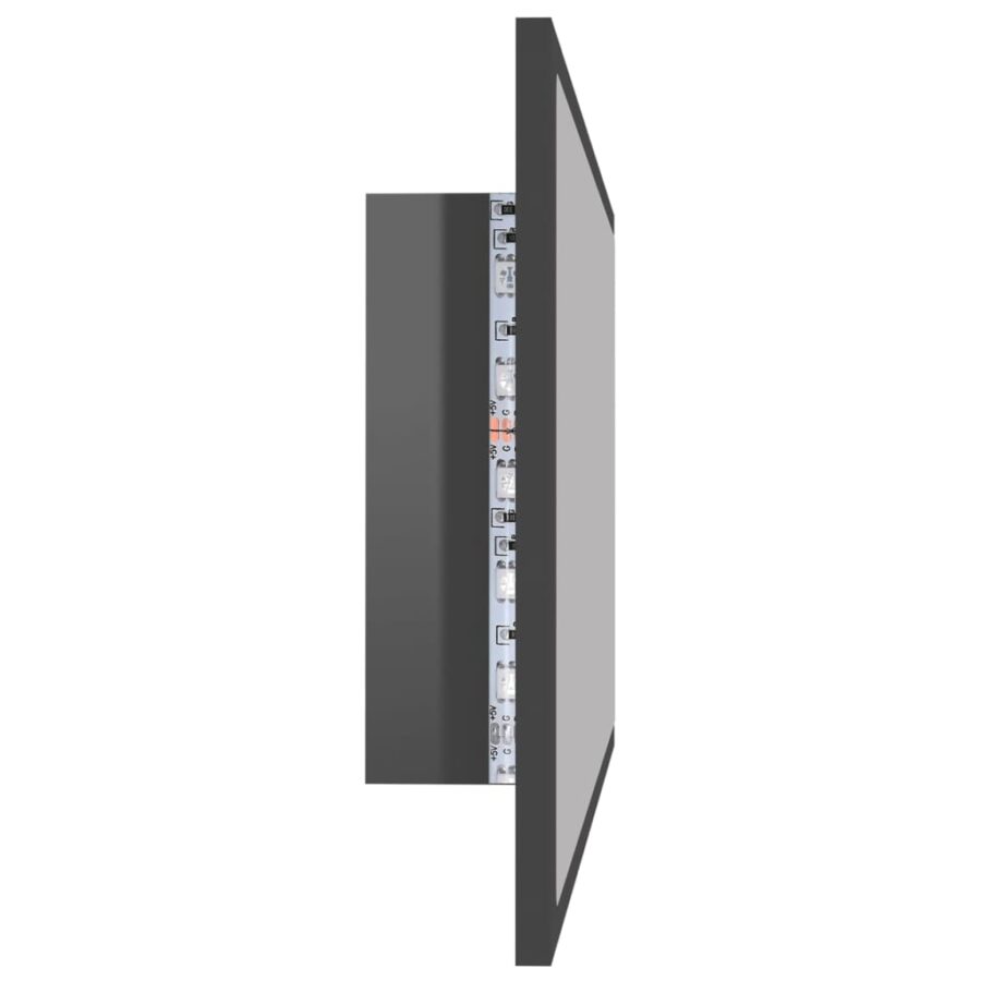 Badkamerspiegel LED 80x8,5x37 cm acryl hoogglans grijs - Afbeelding 8