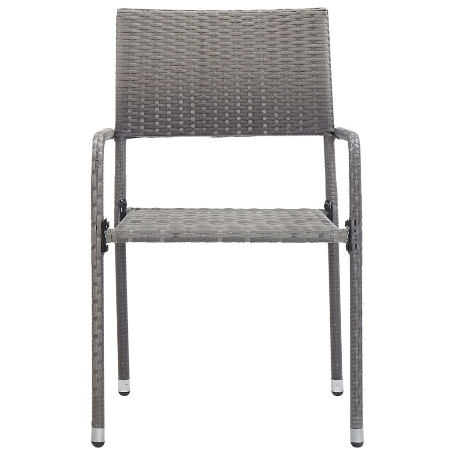 9-delige Tuinset poly rattan antracietkleurig en grijs - Afbeelding 5
