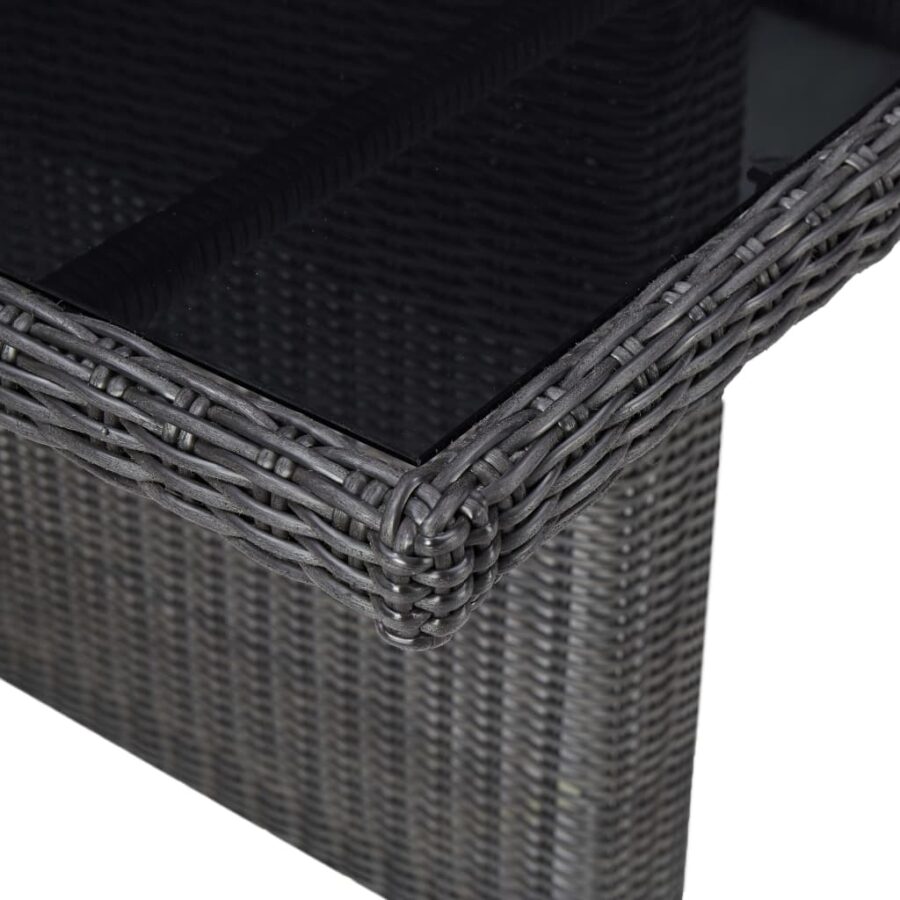 9-delige Tuinset poly rattan zwart - Afbeelding 12