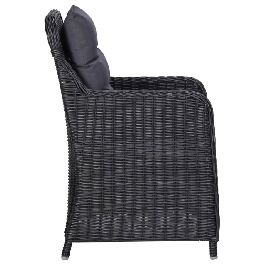 9-delige Tuinset poly rattan zwart - Afbeelding 4