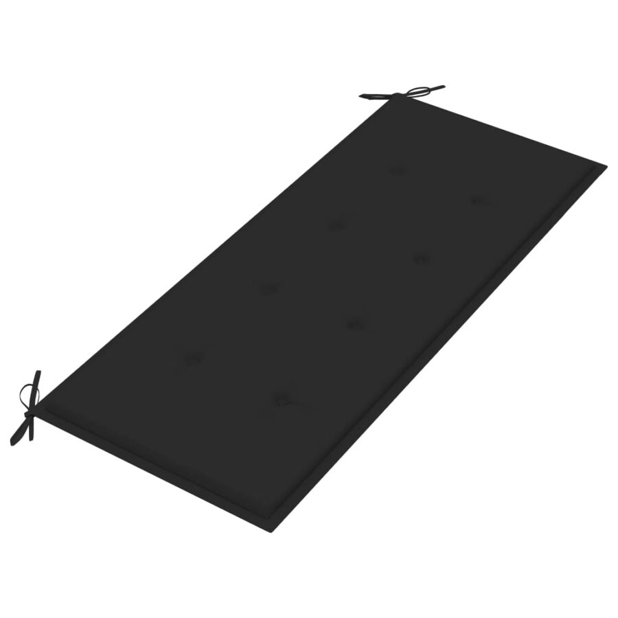 Bank Batavia met zwart kussen 120 cm massief teakhout - Afbeelding 7