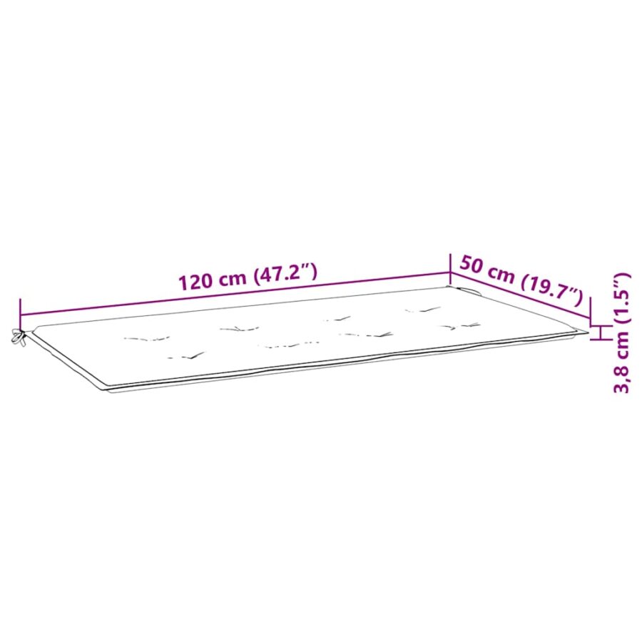 Tuinbank inklapbaar met kussen 118 cm bamboe - Afbeelding 9