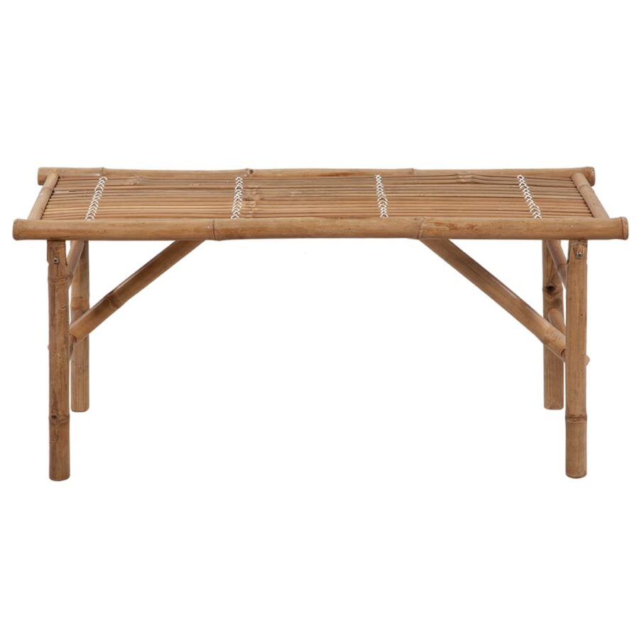 Tuinbank inklapbaar met kussen 118 cm bamboe - Afbeelding 3