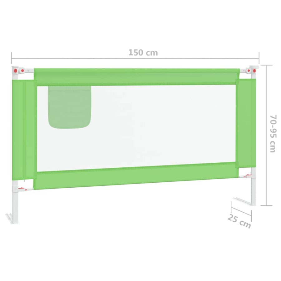 Bedhekje peuter 150x25 cm stof groen - Afbeelding 8