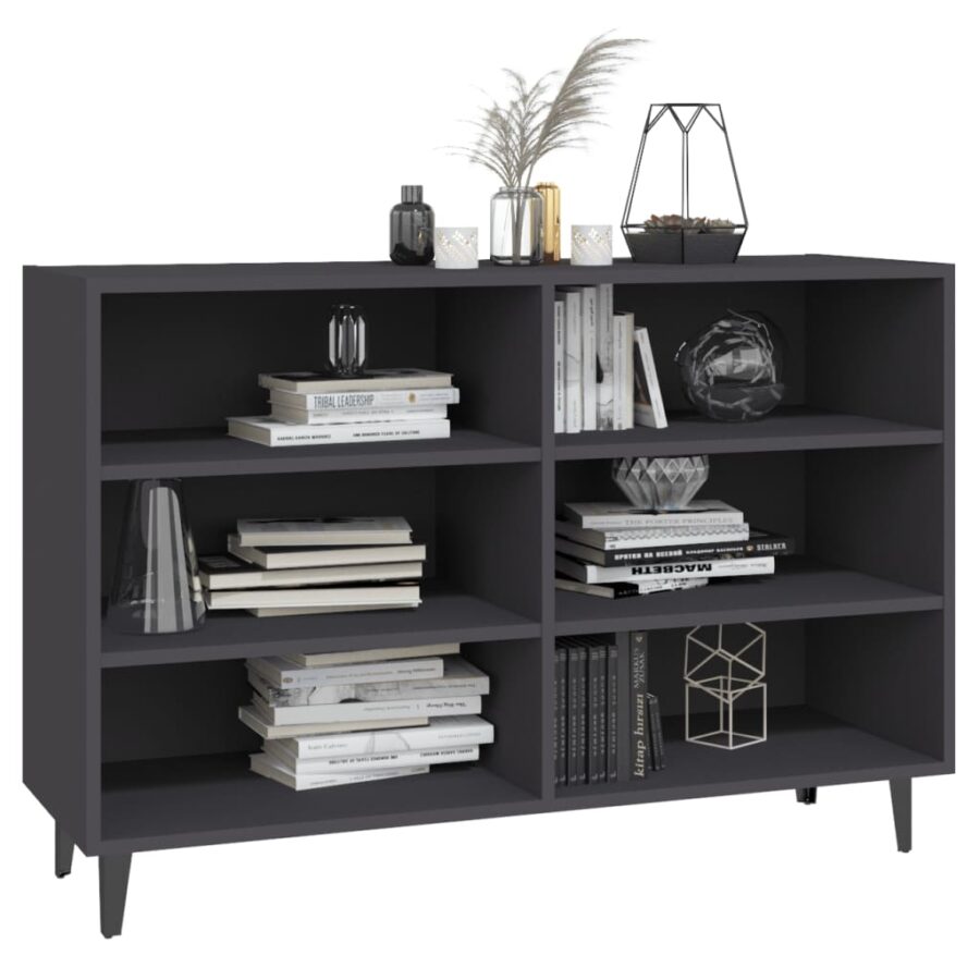 Dressoir 103,5x35x70 cm bewerkt hout grijs - Afbeelding 3