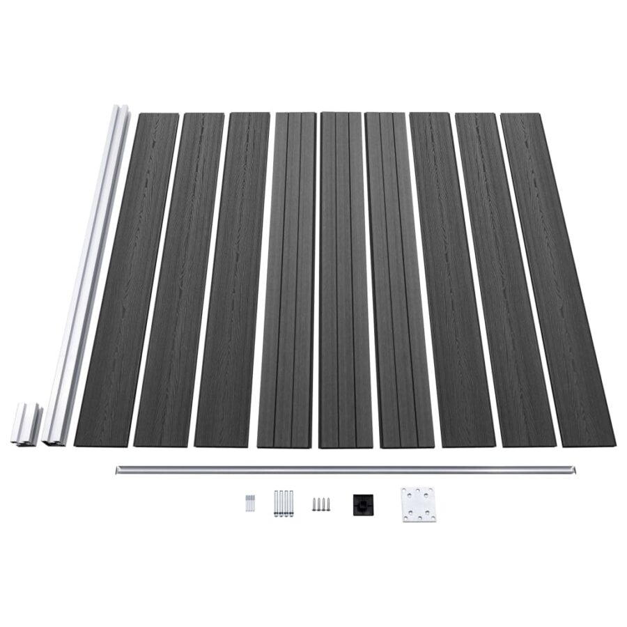 Schuttingpanelenset 1045x186 cm HKC zwart - Afbeelding 6