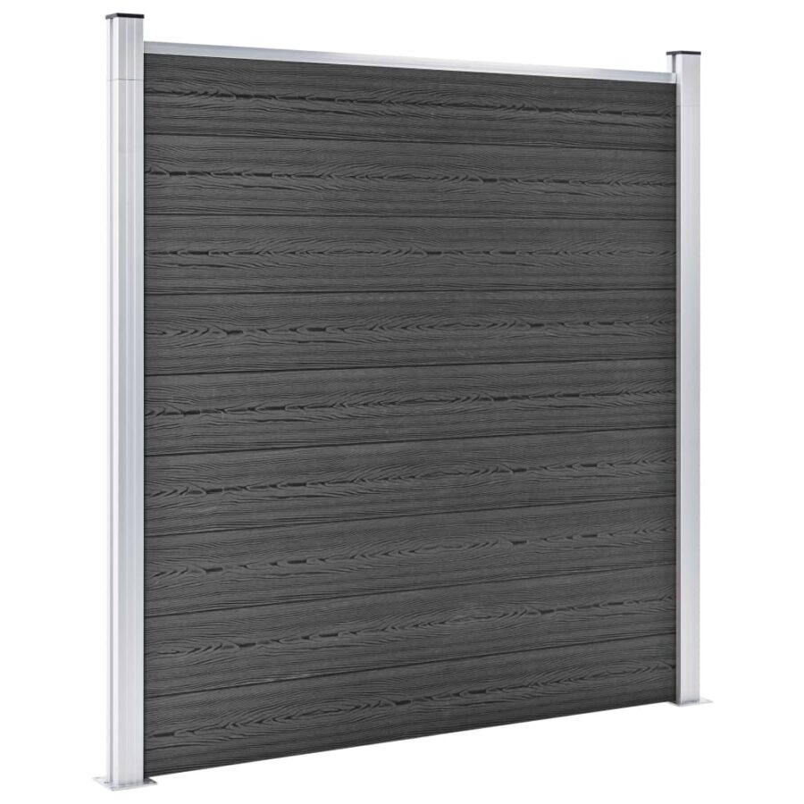 Schuttingpanelenset 1218x186 cm HKC zwart - Afbeelding 3
