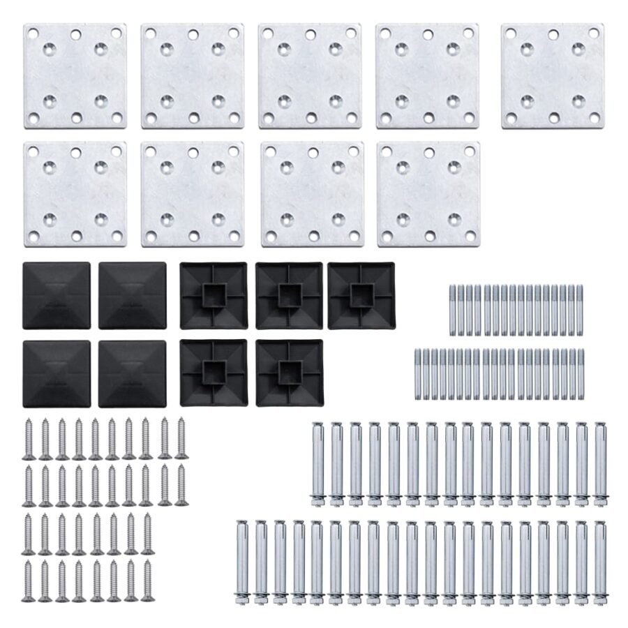 Schuttingpanelenset 1391x186 cm HKC zwart - Afbeelding 9