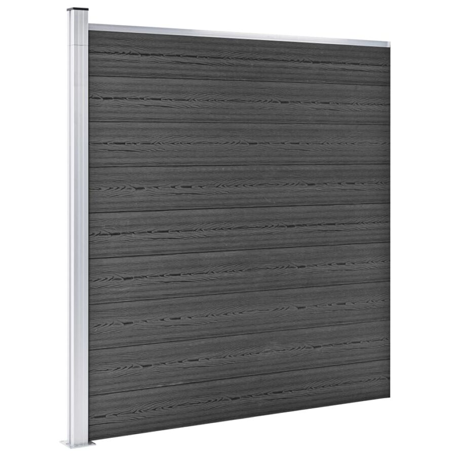 Schuttingpanelenset 1564x186 cm HKC zwart - Afbeelding 4