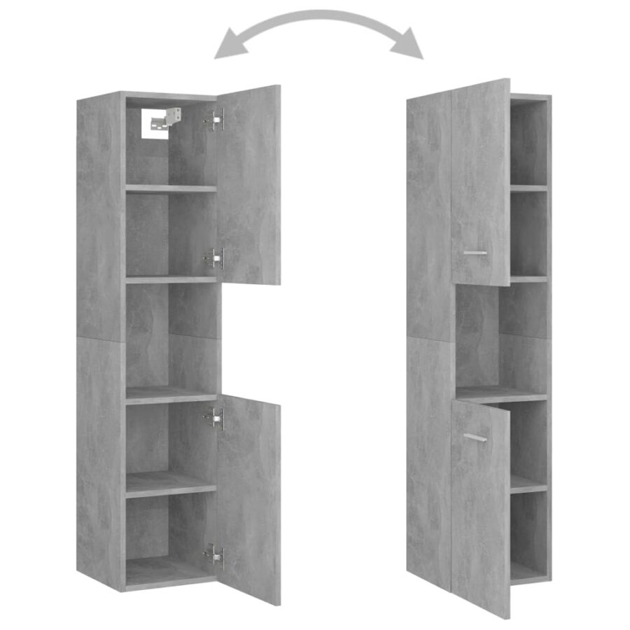 Badkamermeubelset bewerkt hout betongrijs - Afbeelding 9