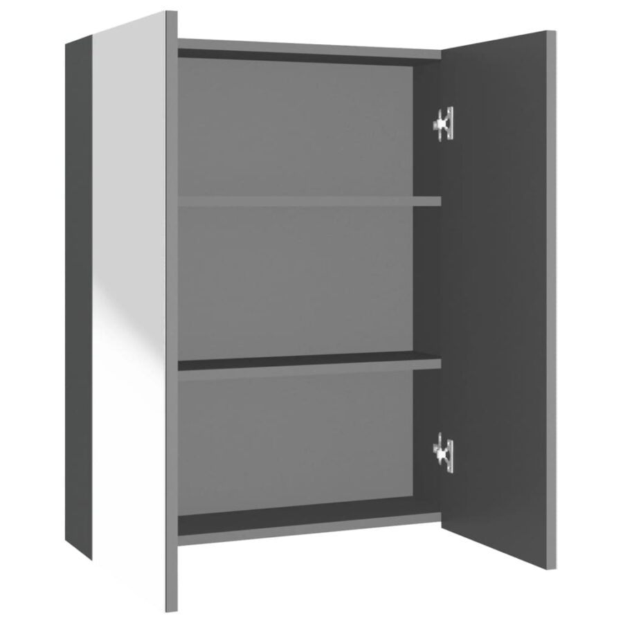 Badkamerkast met spiegel 60x15x75 cm MDF antracietkleurig - Afbeelding 2