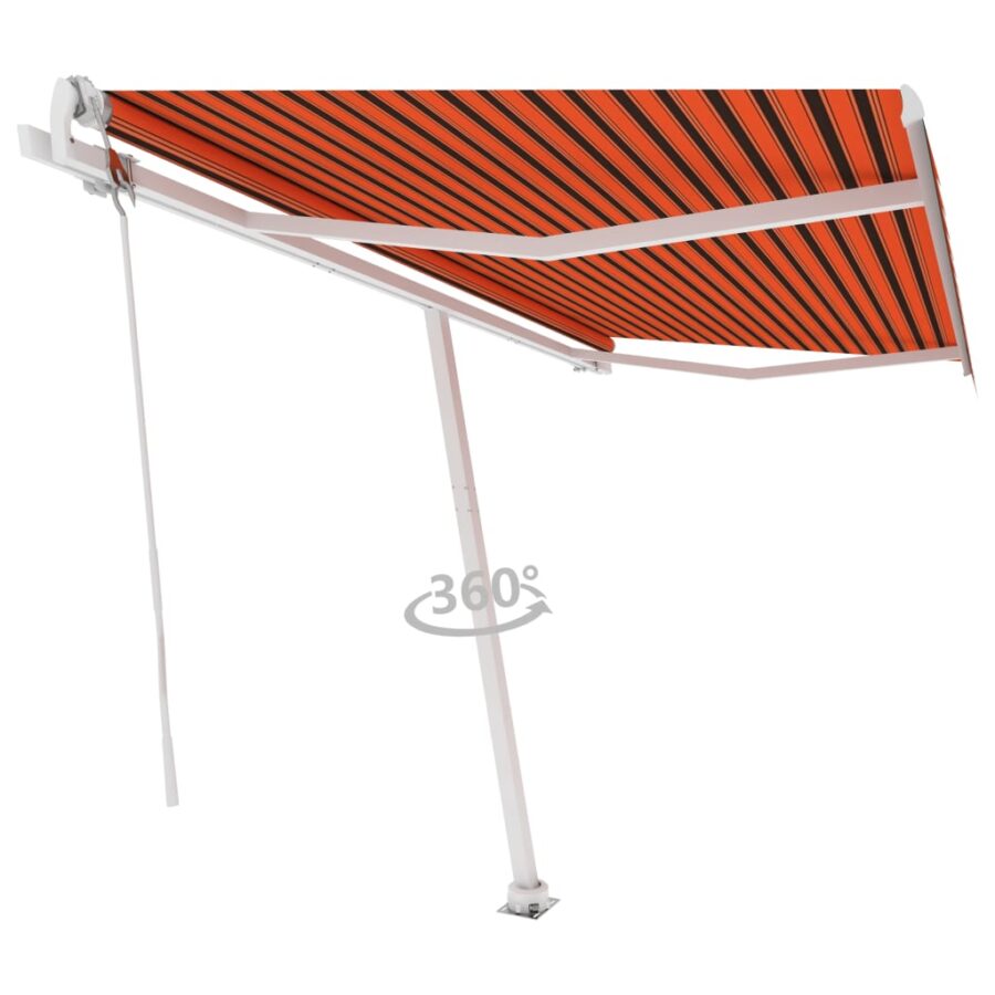 Luifel vrijstaand automatisch 450x300 cm oranje en bruin - Afbeelding 3