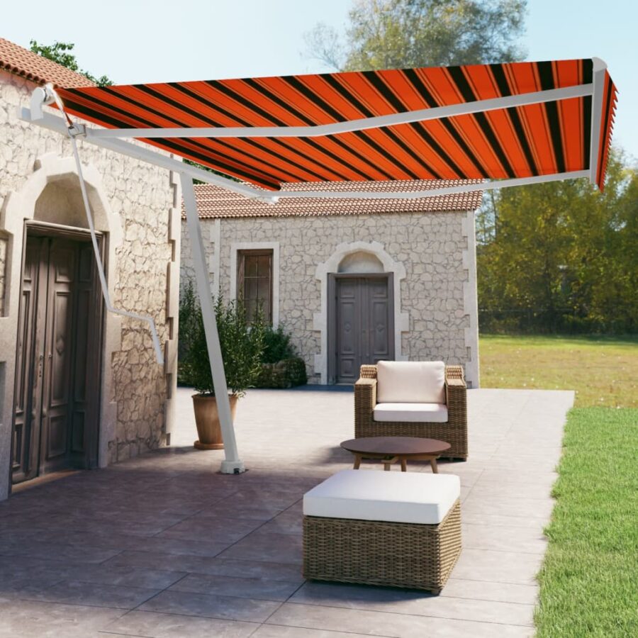 Luifel vrijstaand automatisch 450x350 cm oranje en bruin