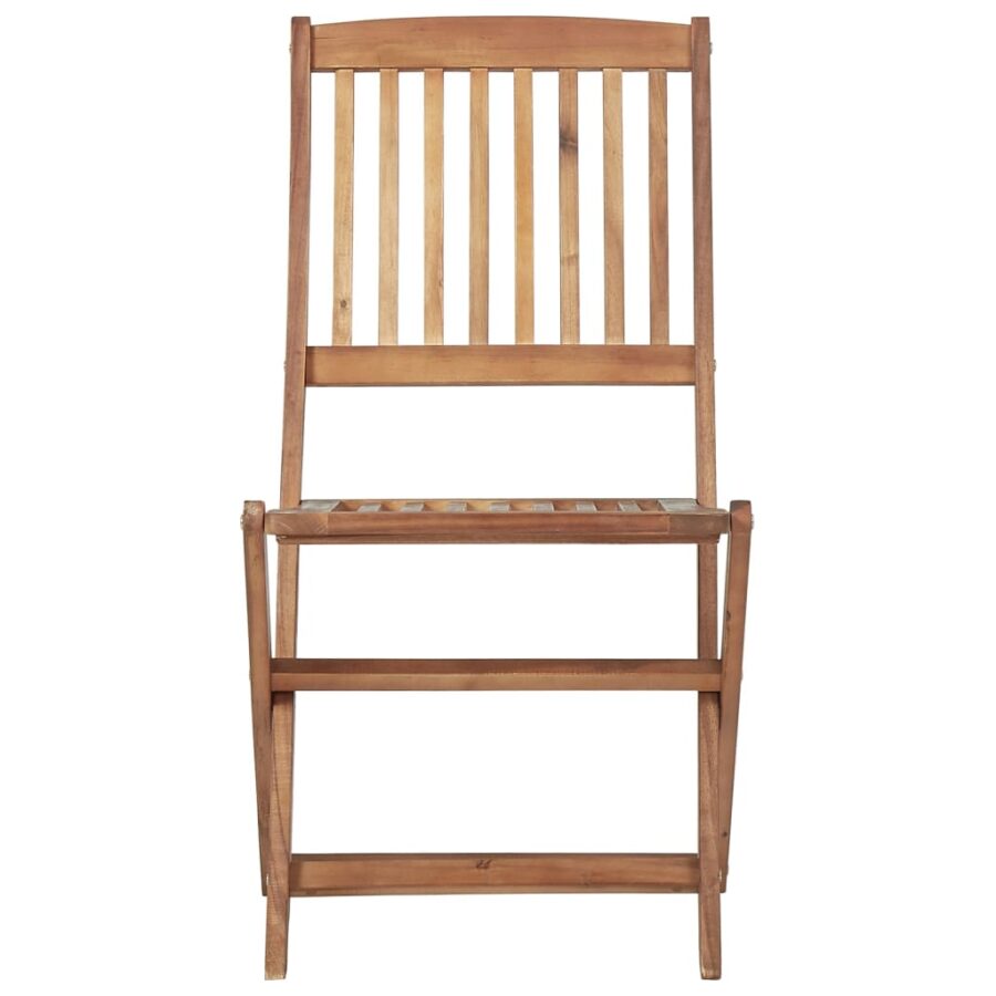 Tuinstoelen 8 st inklapbaar met kussens massief acaciahout - Afbeelding 6