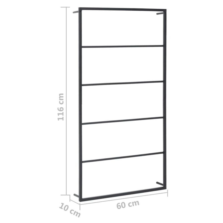Handdoekenrek 60x10x116 cm staal zwart - Afbeelding 6