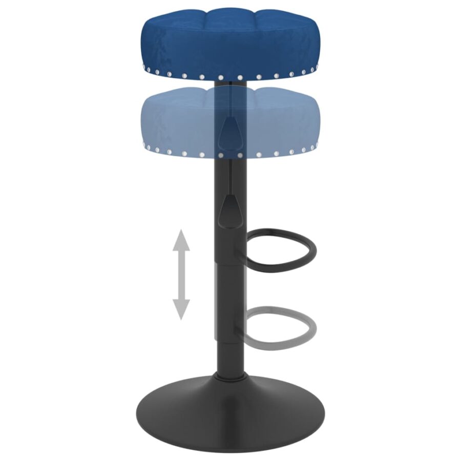 Barkrukken 2 st fluweel blauw - Afbeelding 7