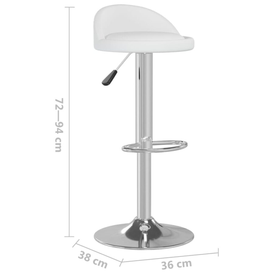 Barstoelen 2 st kunstleer wit - Afbeelding 10