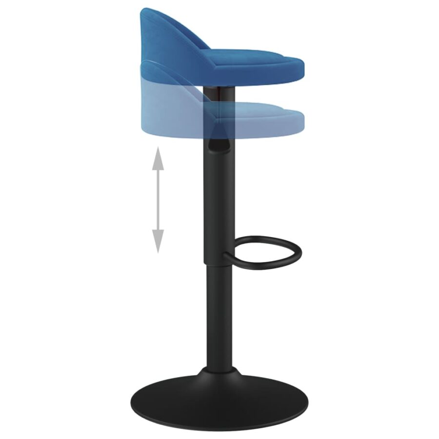 Barkrukken 2 st fluweel blauw - Afbeelding 7