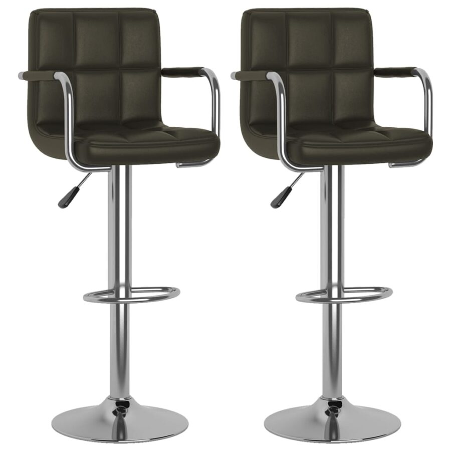 Barstoelen 2 st kunstleer bruin - Afbeelding 2