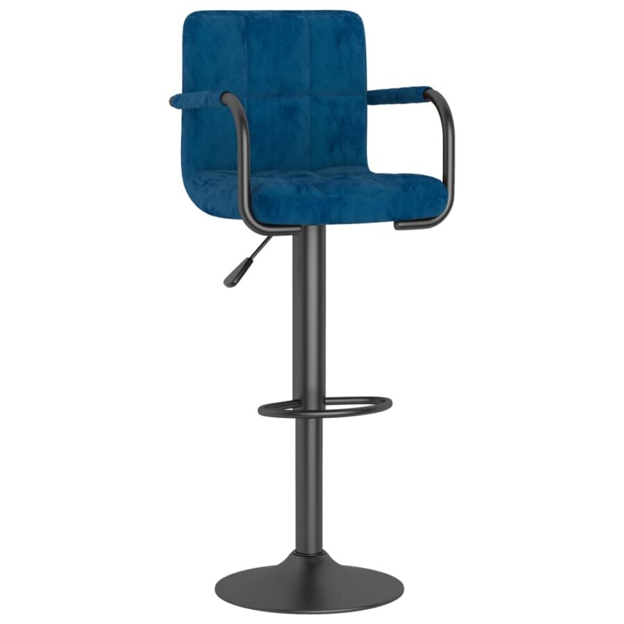 Barkruk fluweel blauw - Afbeelding 2