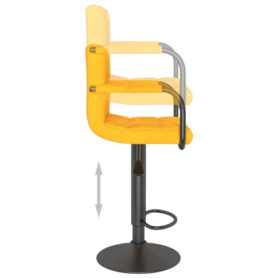 Barkruk fluweel mosterdgeel - Afbeelding 6