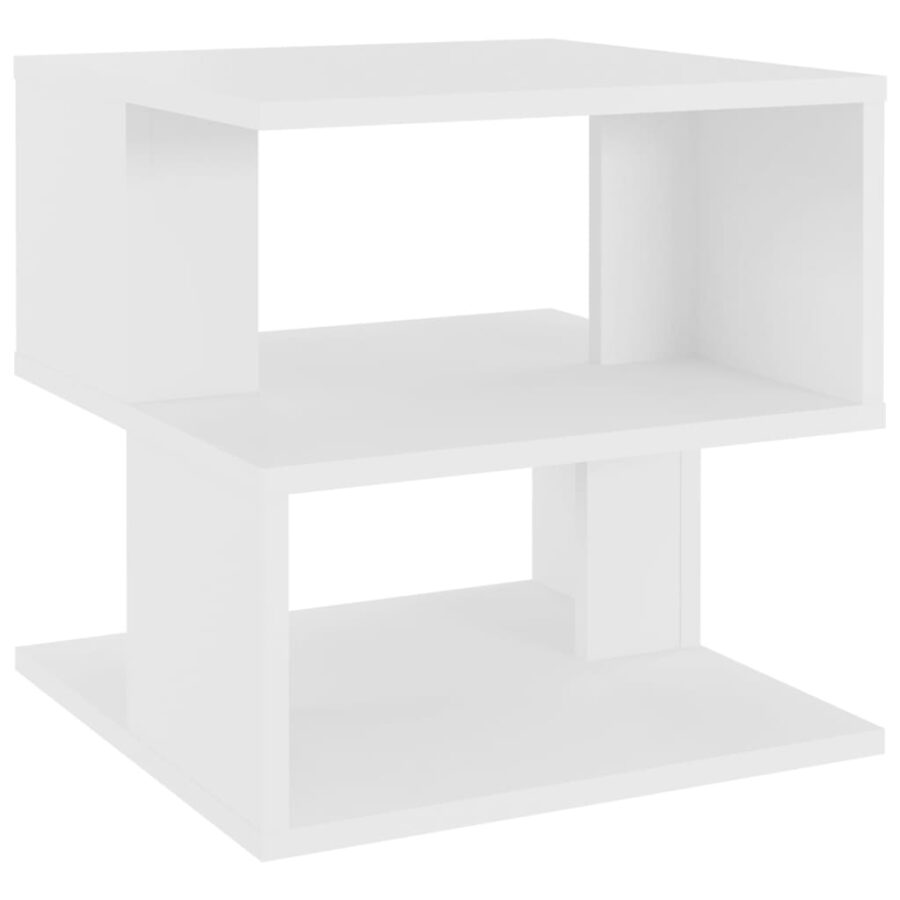 Bijzettafel 40x40x40 cm bewerkt hout wit - Afbeelding 2
