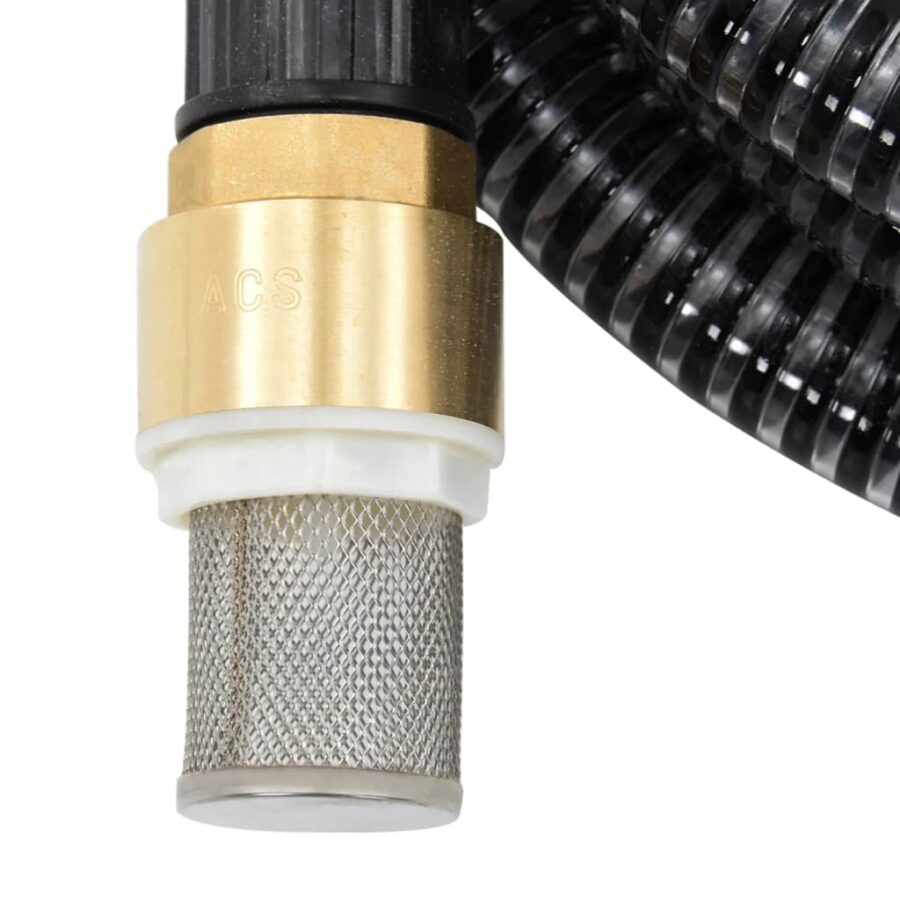 Zuigslang met messing koppelingen 1,1'' 5 m PVC zwart - Afbeelding 3