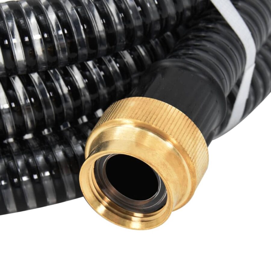 Zuigslang met messing koppelingen 1,1'' 10 m PVC zwart - Afbeelding 5