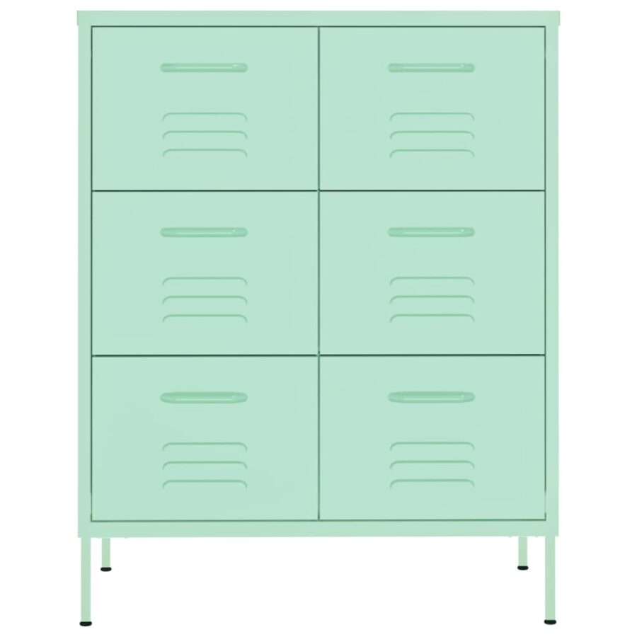 Ladekast 80x35x101,5 cm staal mint - Afbeelding 3