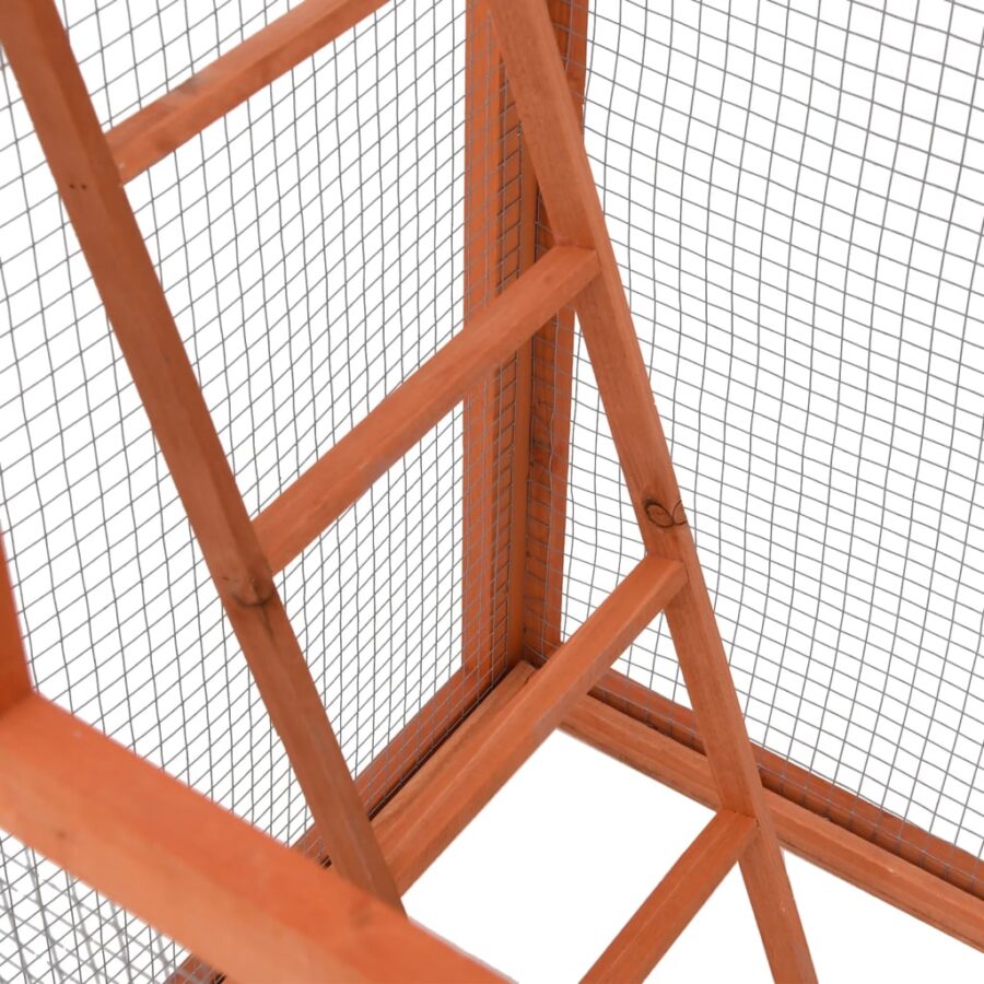 Vogelkooi 68x62x166 cm massief vurenhout - Afbeelding 7