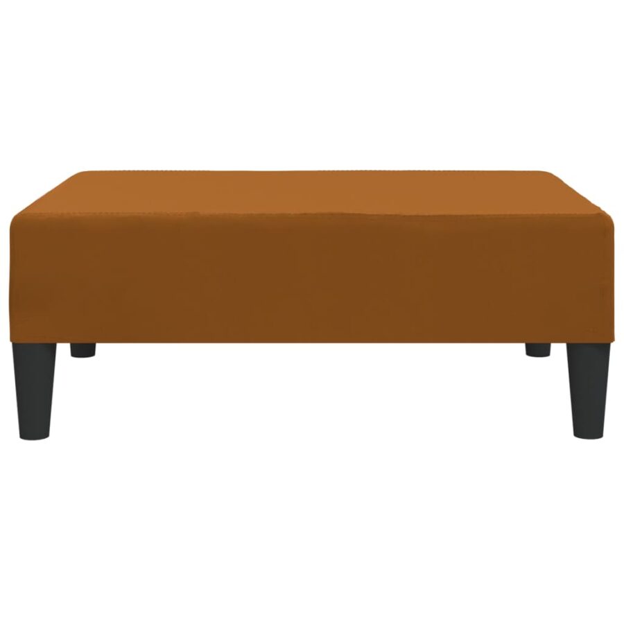 Voetenbank 78x56x32 cm fluweel bruin - Afbeelding 3