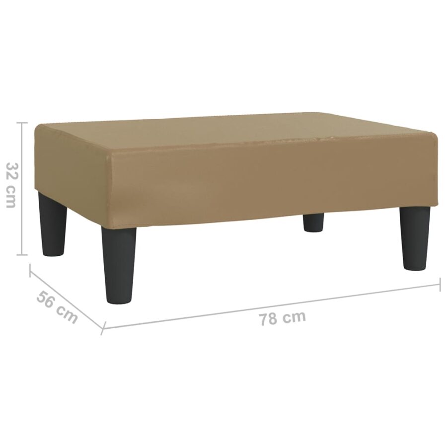 Voetenbank 78x56x32 cm kunstleer cappuccinokleurig - Afbeelding 6