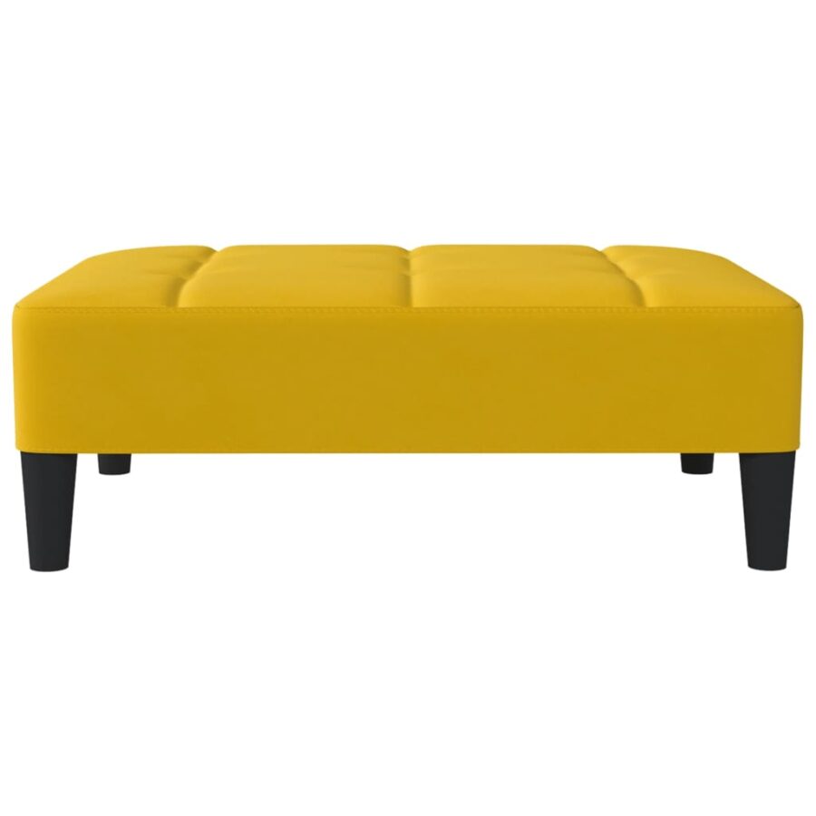 Voetenbank 78x56x32 cm fluweel geel - Afbeelding 3
