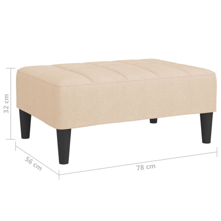 Voetenbank 78x56x32 cm stof crèmekleurig - Afbeelding 7