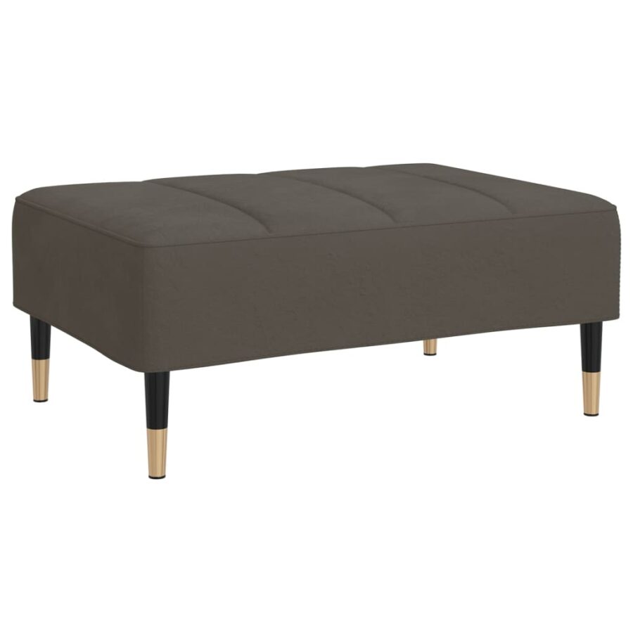 Voetenbank 78x56x32 cm fluweel donkergrijs - Afbeelding 2