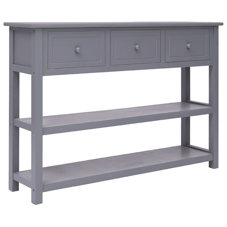 Dressoir 108x30x76 cm massief paulowniahout grijs - Afbeelding 8