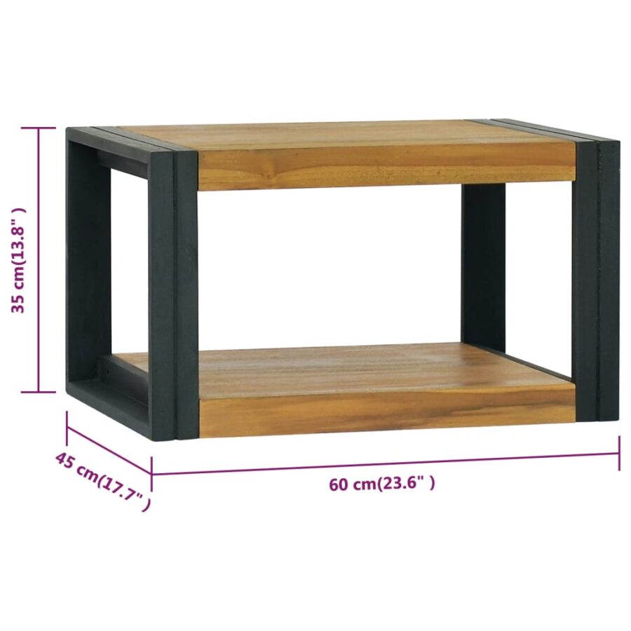 Badkamerwandkast 60x45x35 cm massief teakhout - Afbeelding 6