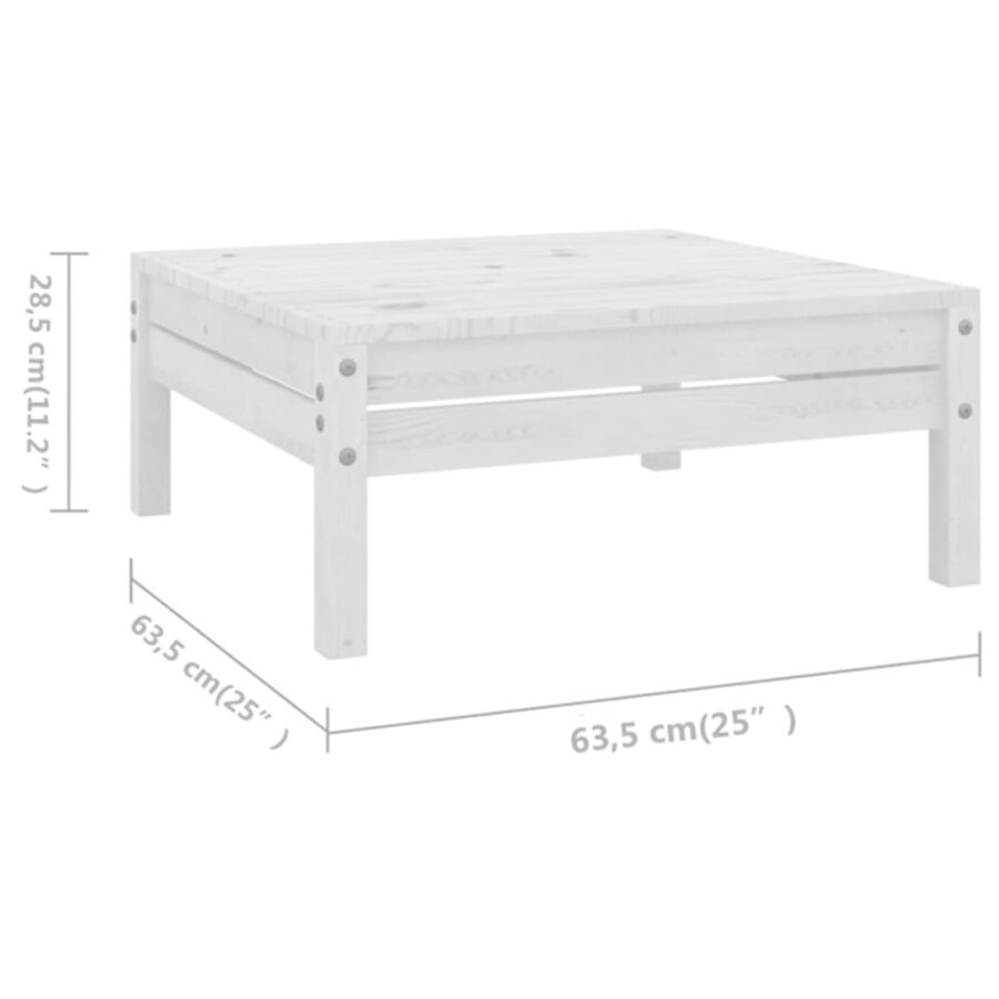 9-delige Loungeset massief grenenhout wit - Afbeelding 8