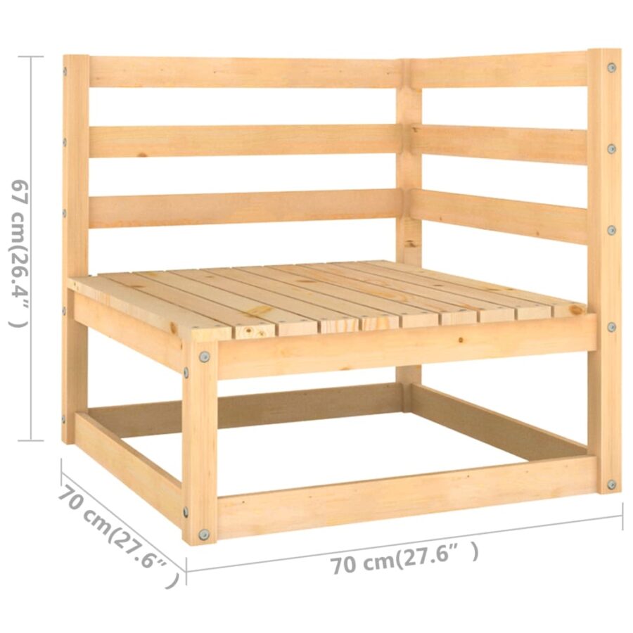 9-delige Loungeset met antracietkleurige kussens grenenhout - Afbeelding 6