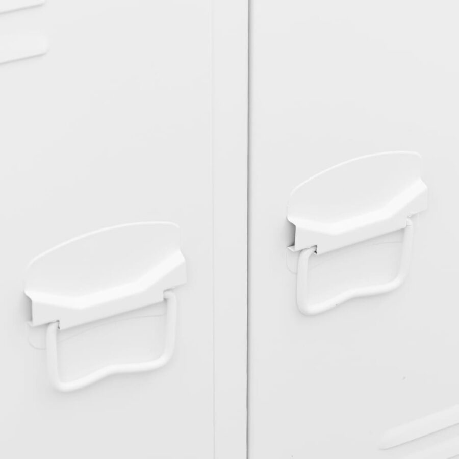 Kledingkast industrieel 67x35x107 cm staal wit - Afbeelding 9