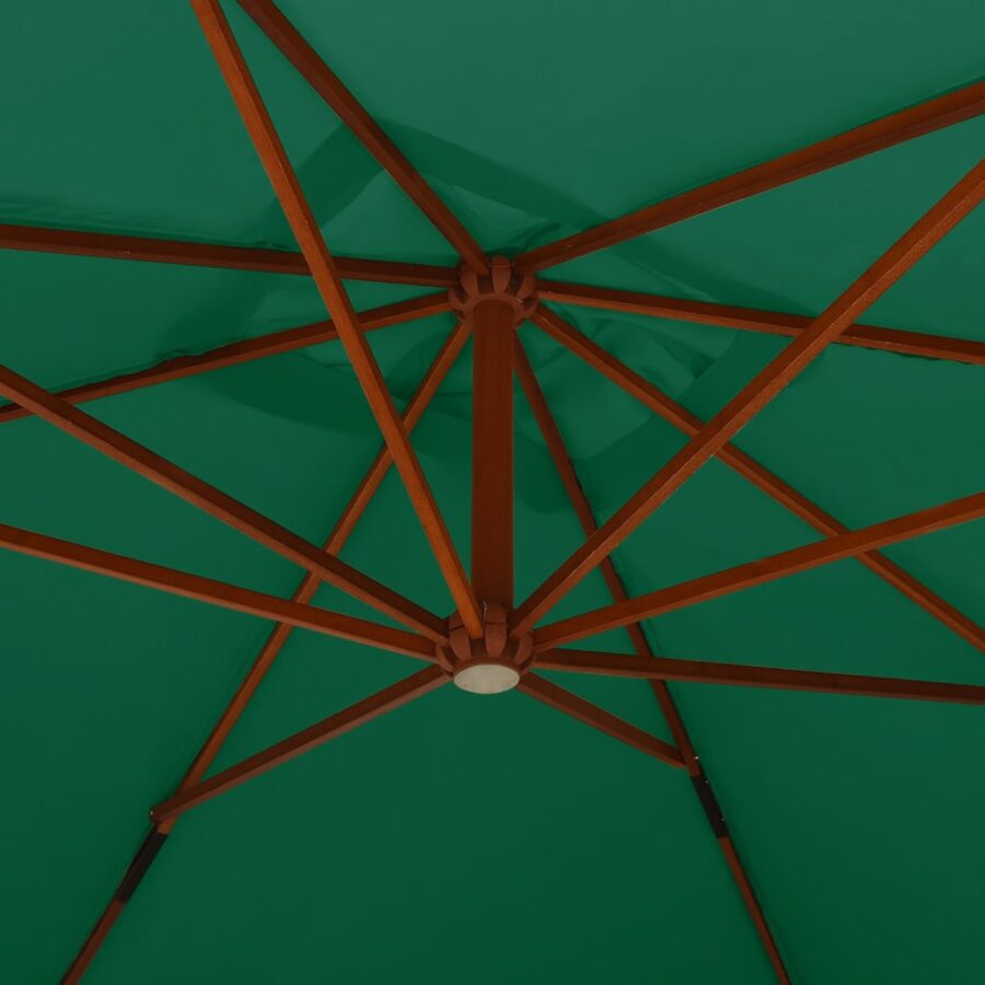 Zweefparasol met houten paal 400x300 cm groen - Afbeelding 5