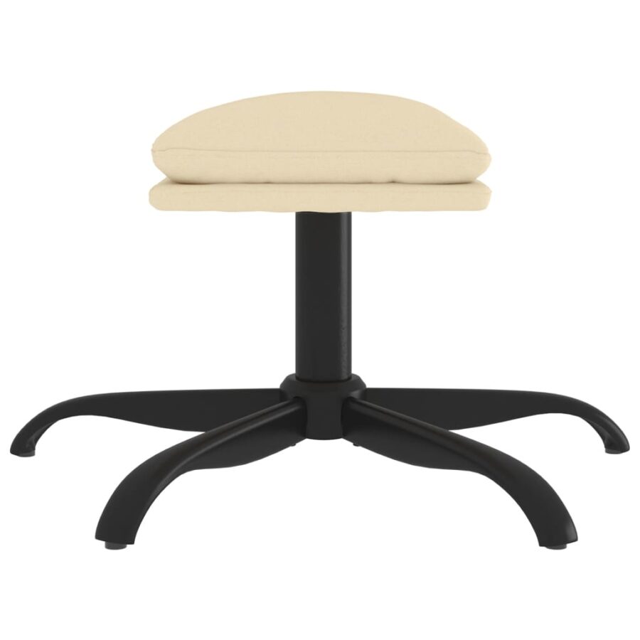 Voetenbank 60x60x36 cm stof crèmekleurig - Afbeelding 4