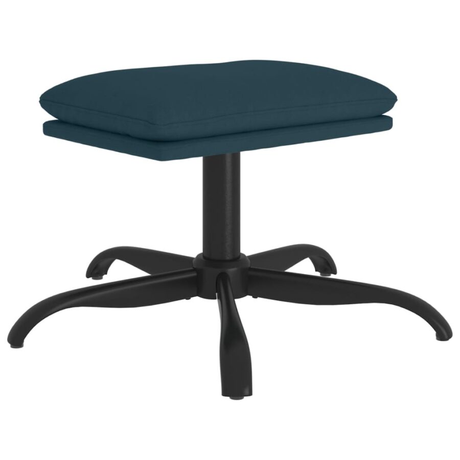 Voetenbank 60x60x36 cm fluweel blauw - Afbeelding 2