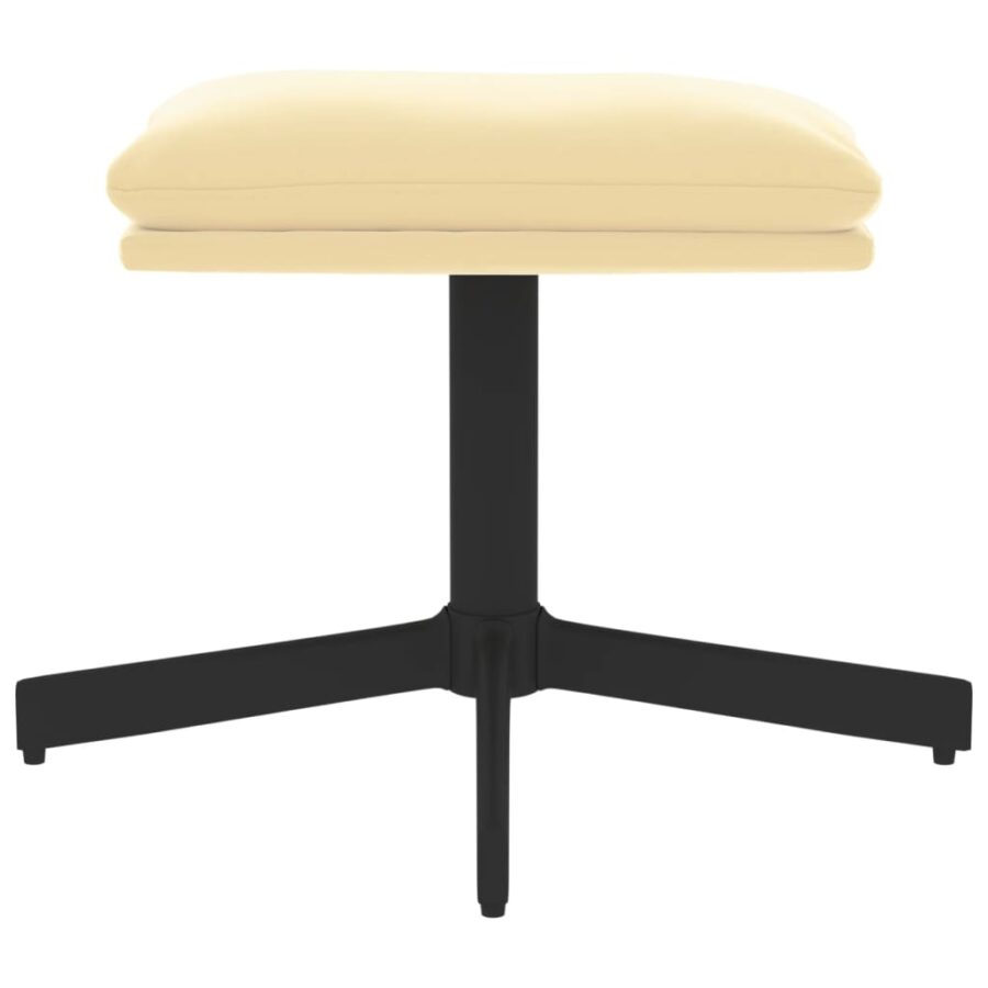 Voetenbank 60x60x36 cm fluweel crèmewit - Afbeelding 3